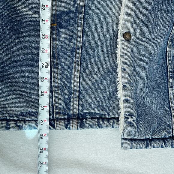 Vintage Levi's 80s 90s Sherpa Lined Denim Trucker Jacket Blue Men's Size 42R - Picture 11 of 14